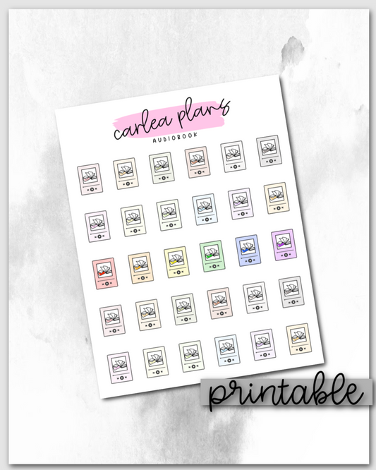 Audiobook Colored Icons | Printable Icons