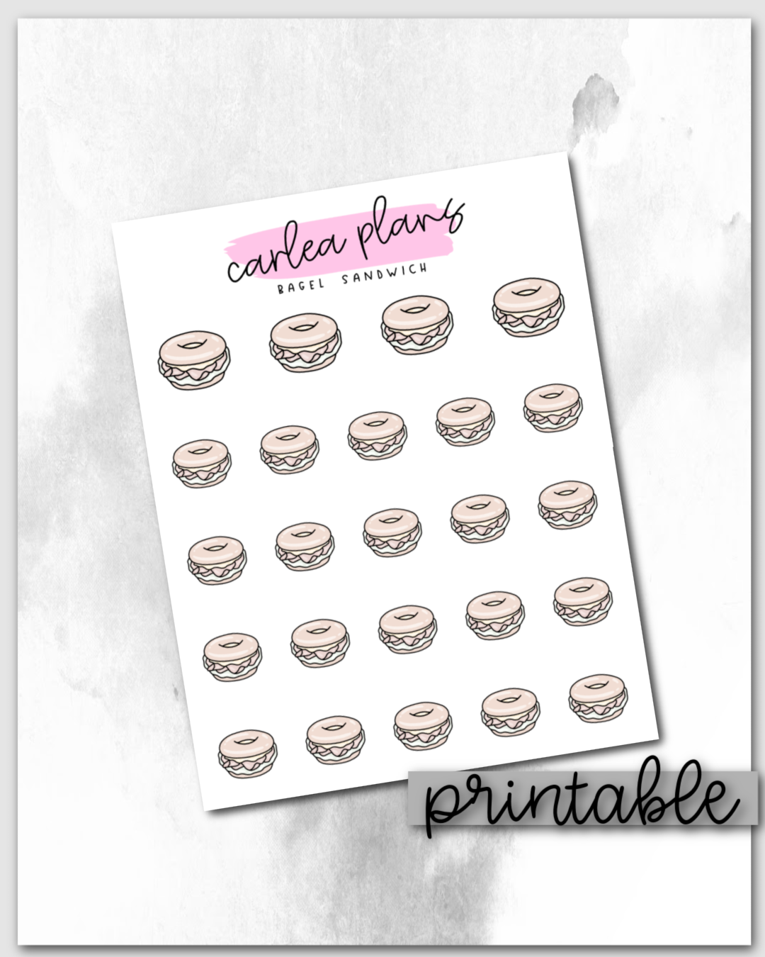Bagel Sandwich Icons | Printable Icons