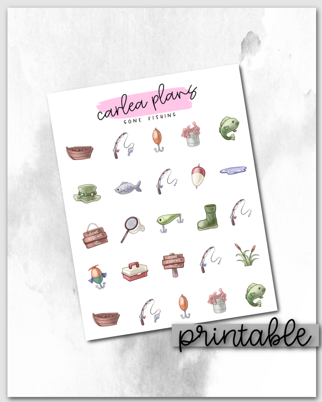 Gone Fishing Deco  | Printable Icons