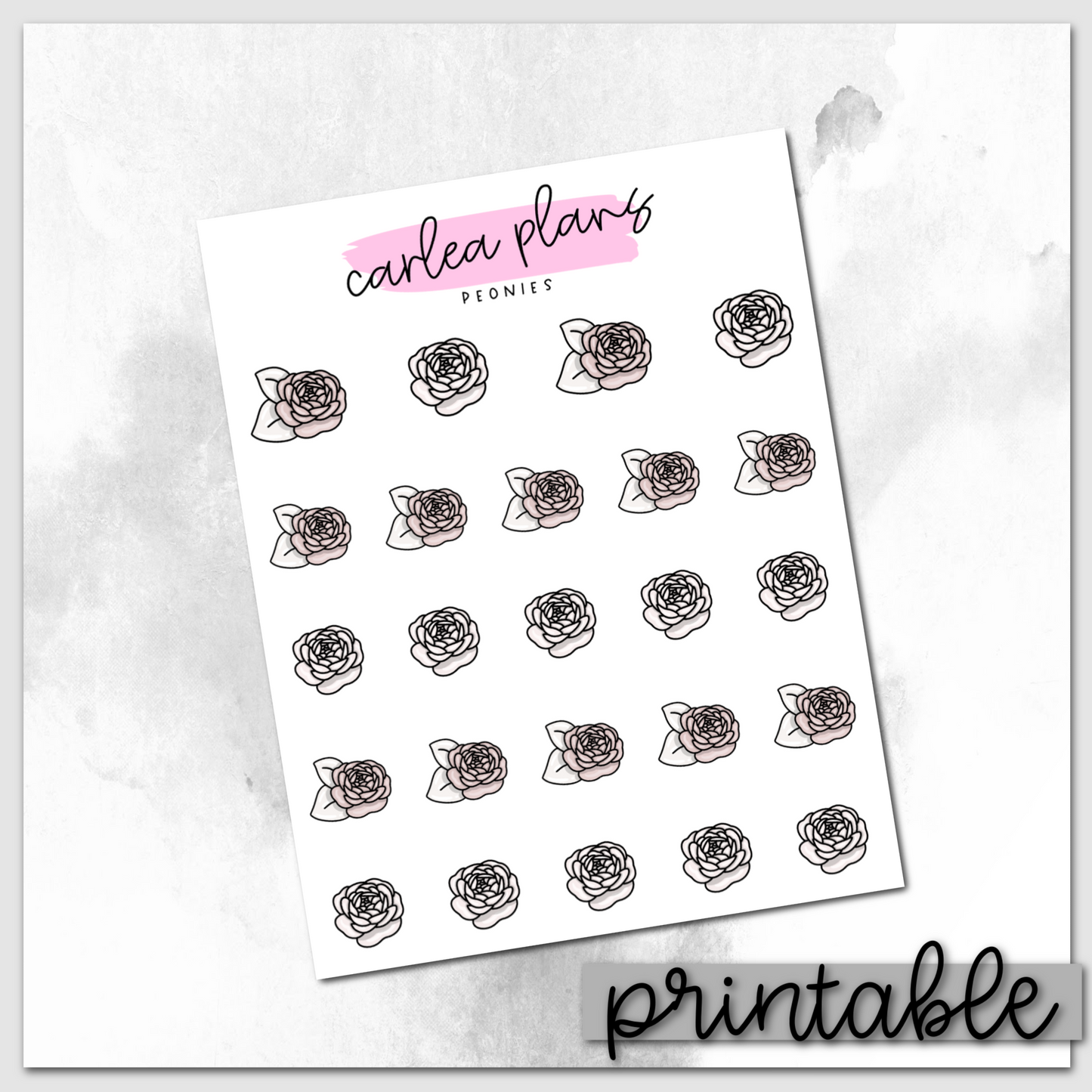 Peony Icons | Printable Icons