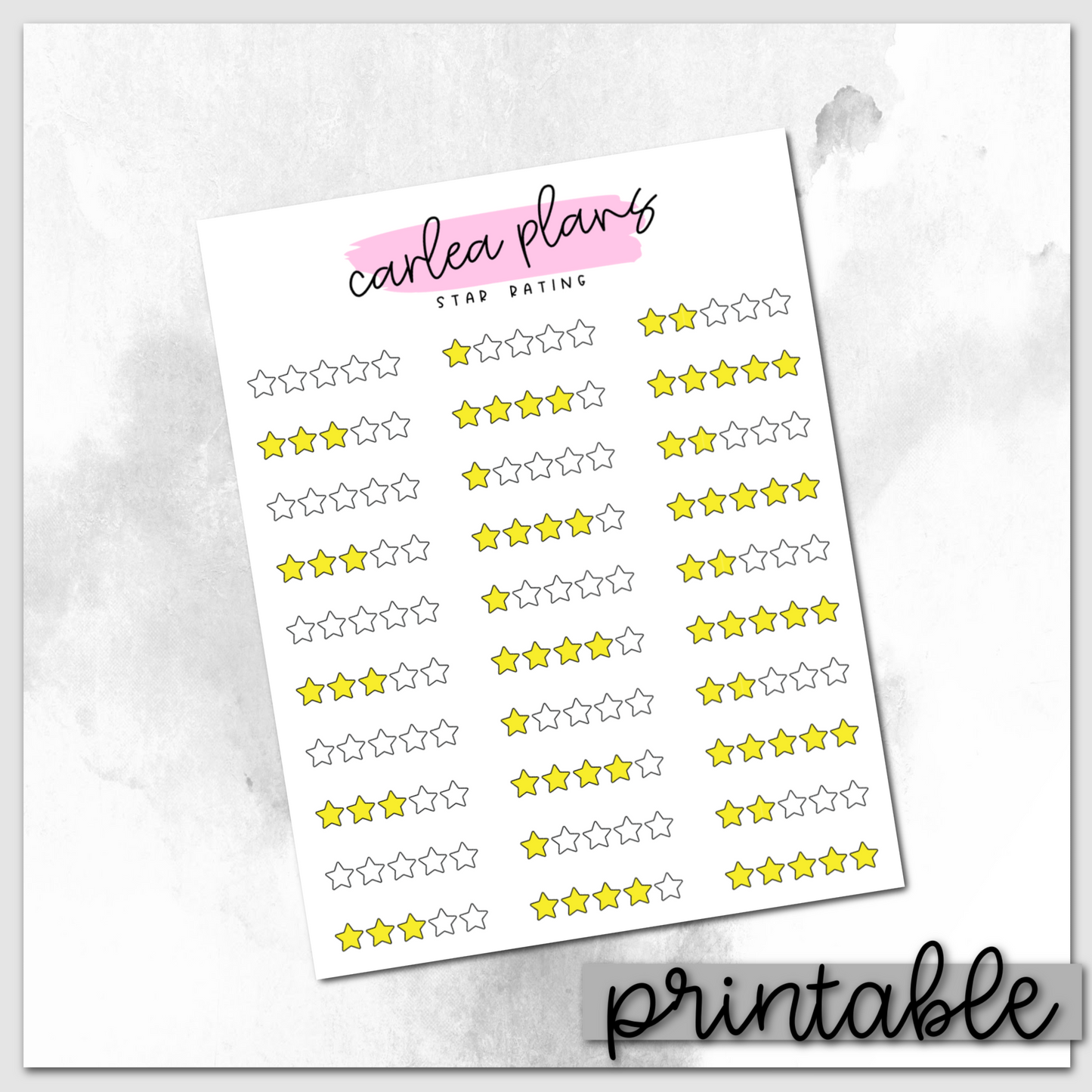 Yellow Star Rating Icons | Printable Icons