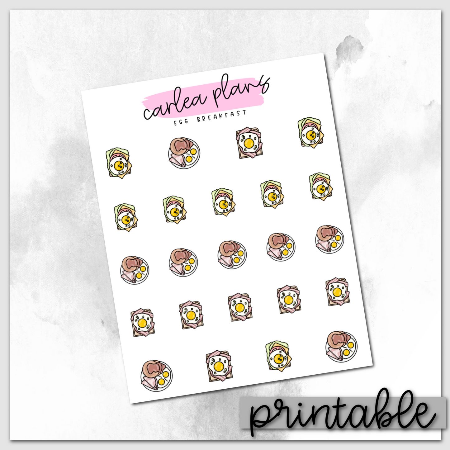 Egg Breakfast Icons | Printable Icons