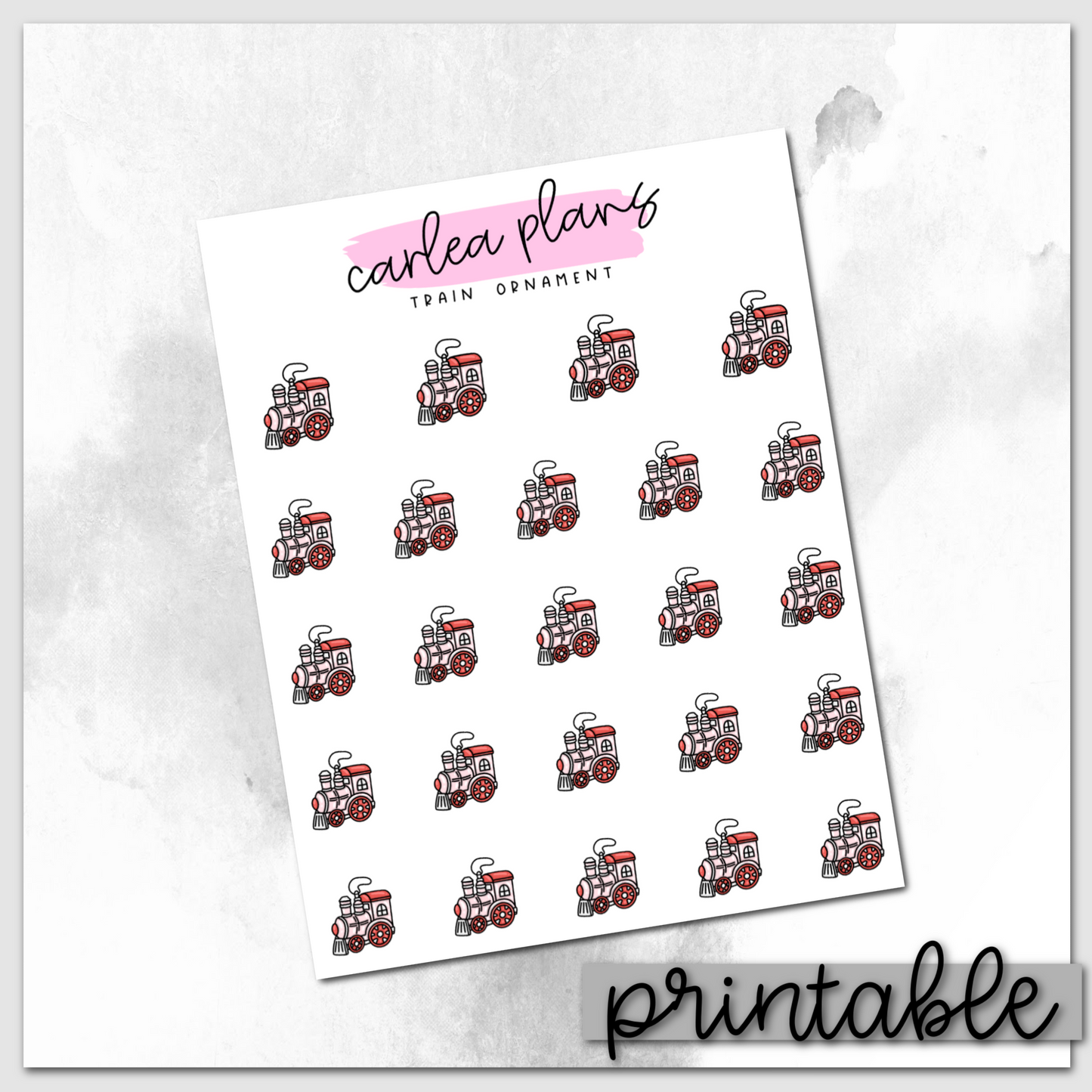 Train Ornament Icons | Printable Icons