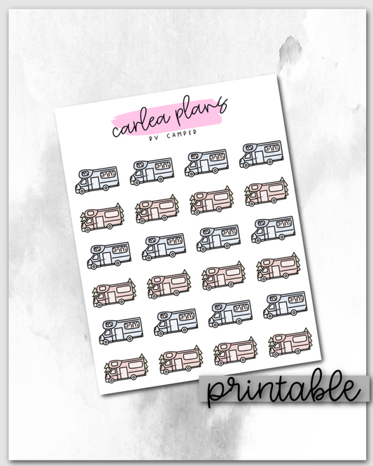 Camper Icons | Printable Icons