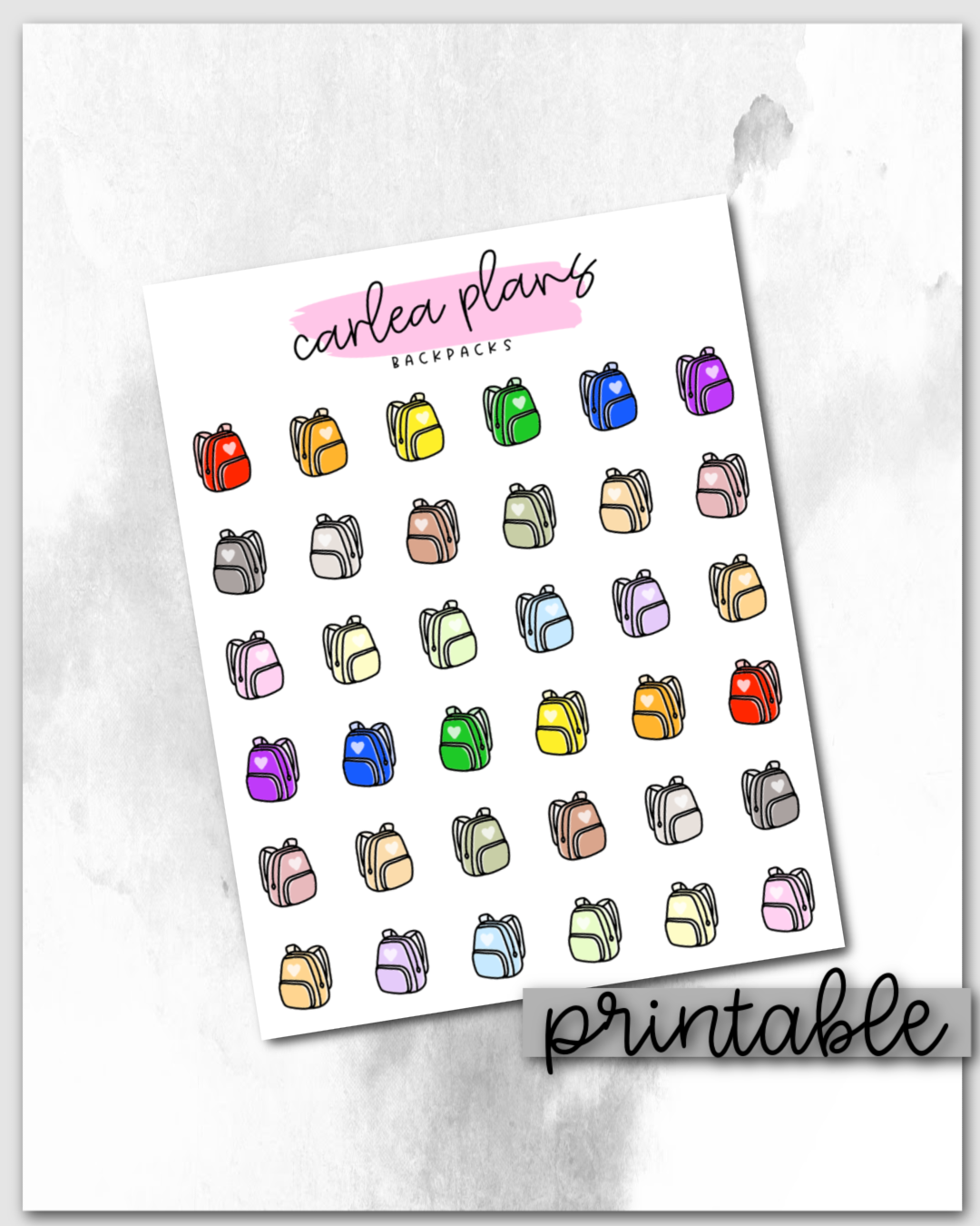 Backpack Icons | Printable Icons
