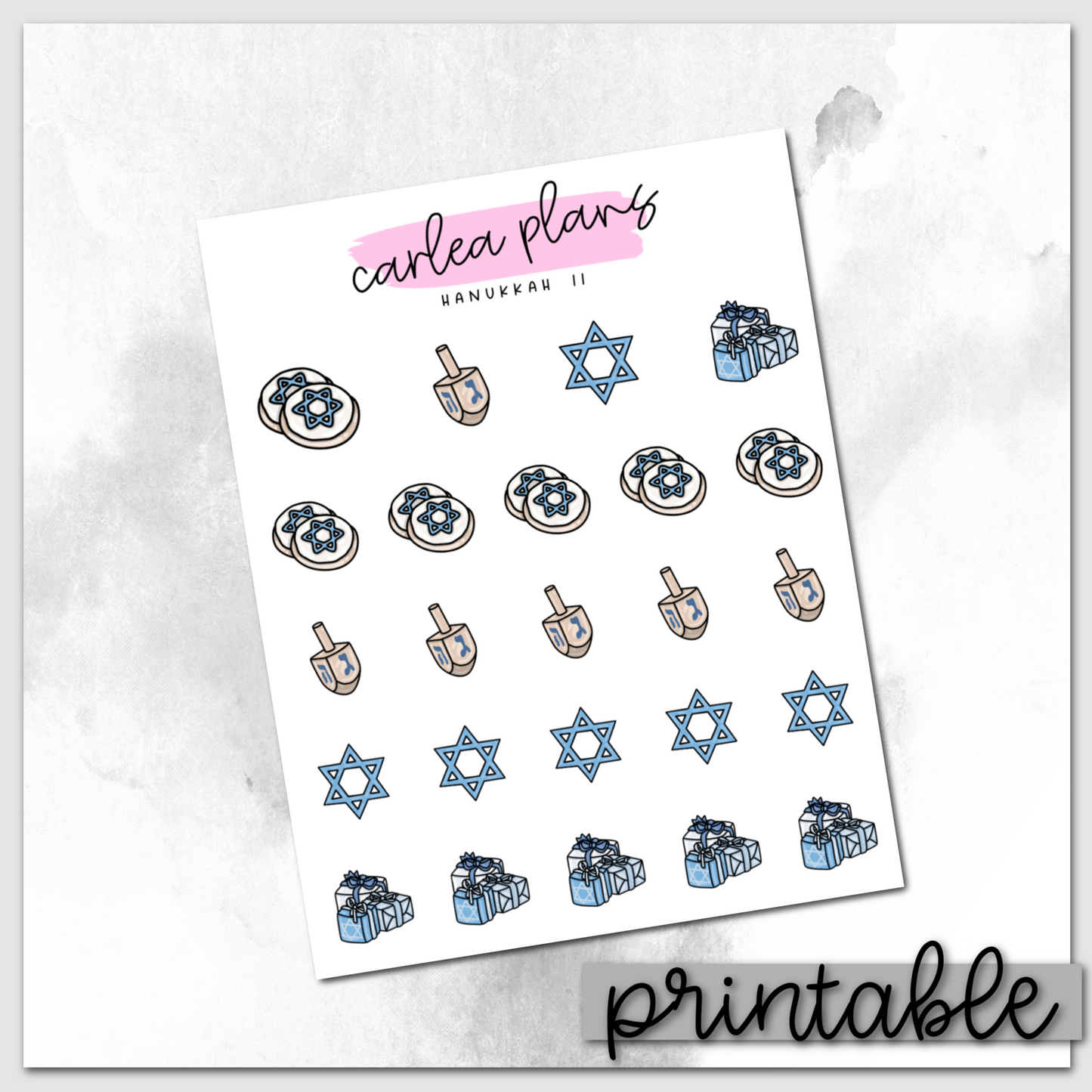 Hanukkah II | Printable Icons