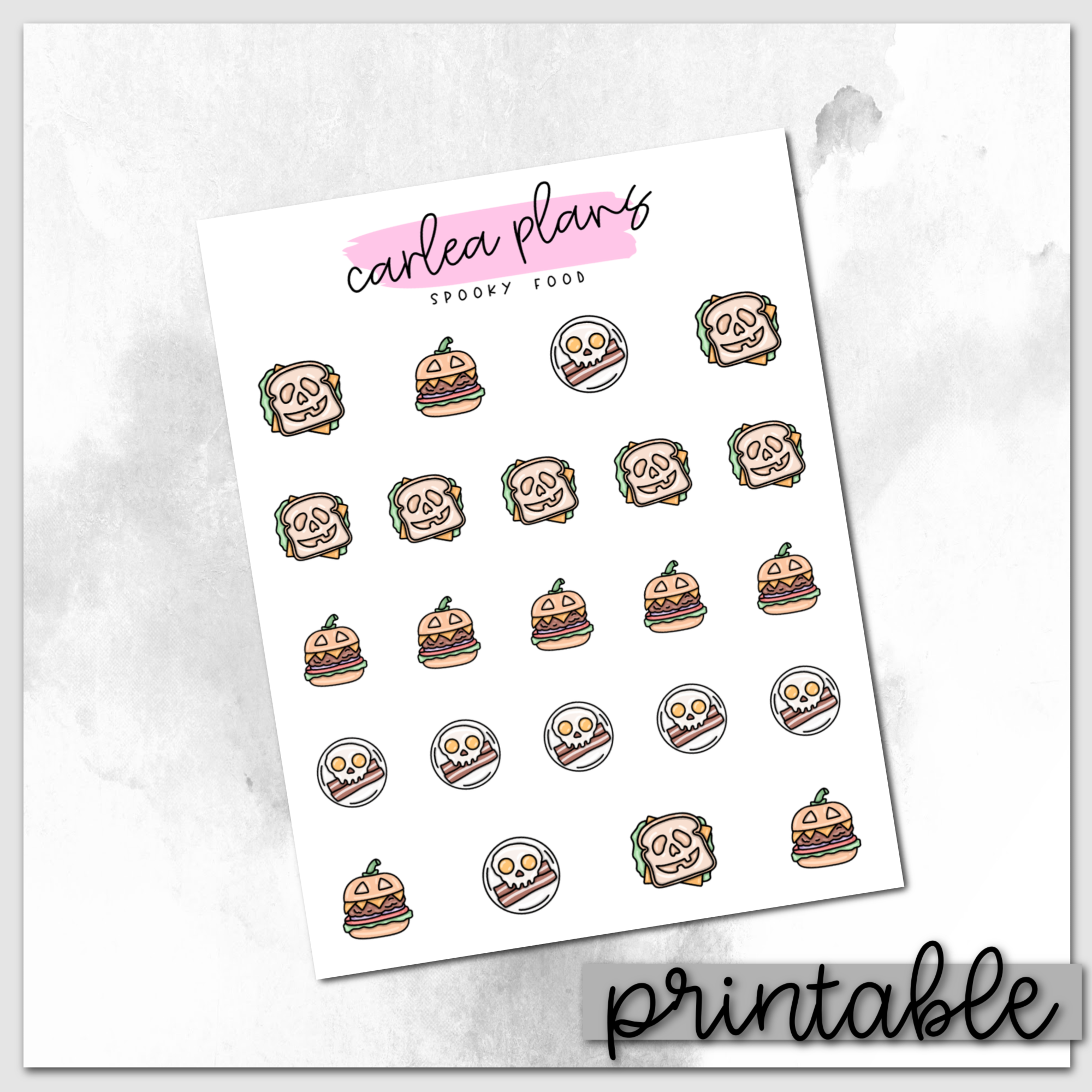 Spooky Food Icons | Printable Icons – CarleaPlans