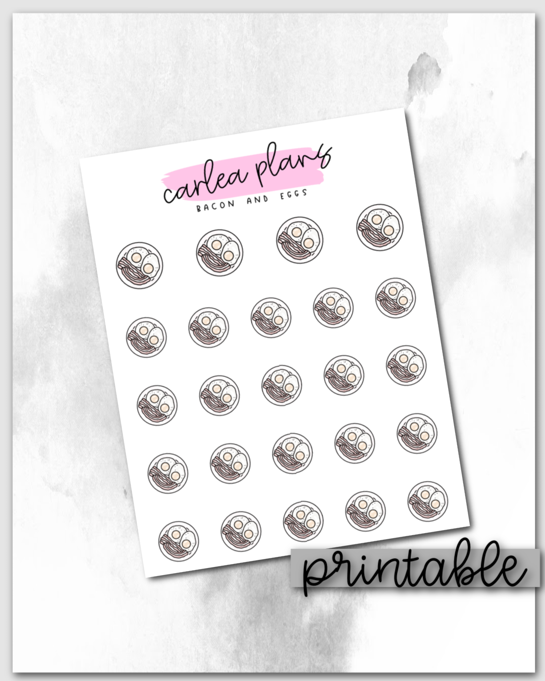 Bacon and Eggs Icons | Printable Icons