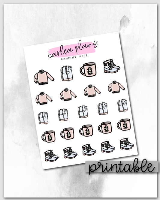 Camping Gear Icons | Printable Icons