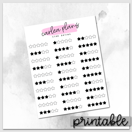 Black Star Rating Icons | Printable Icons