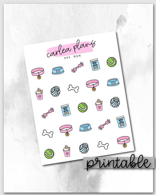 Dog Mom Deco Icons | Printable Icons