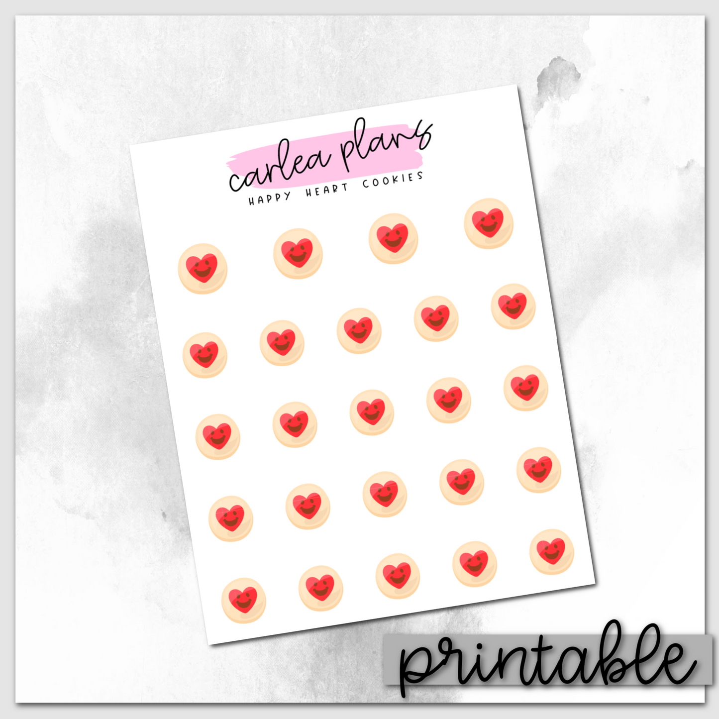 Happy Heart Cookies Icons | Printable Icons