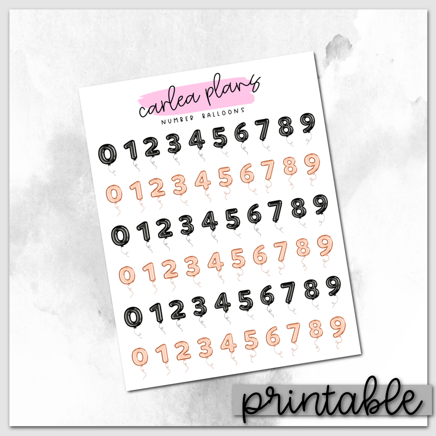 Number Balloons Icons | Printable Icons