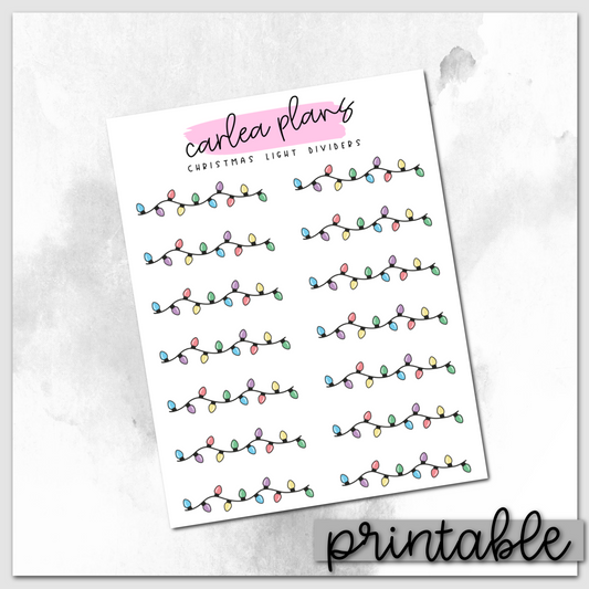 Christmas Light Dividers | Printable Icons