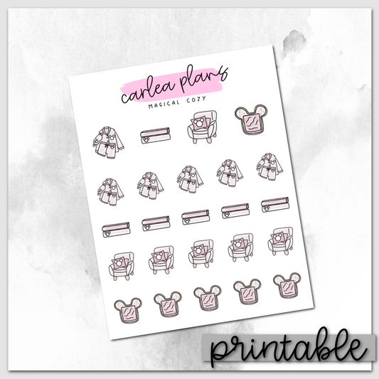 Magical Cozy Icons | Pink | Printable Icons