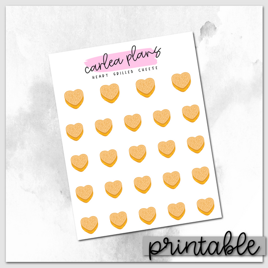 Heart Grilled Cheese Icons | Printable Icons