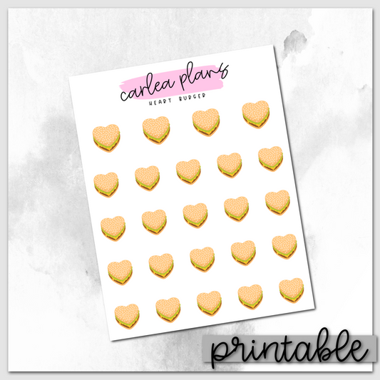 Heart Burger Icons | Printable Icons