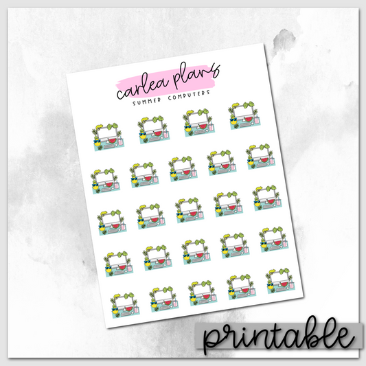 Summer Computer Icons | Printable Icons