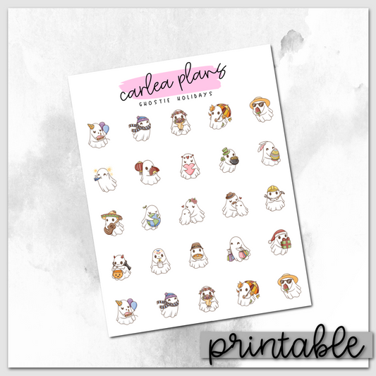 Ghostie Holiday Icons | Printable Icons