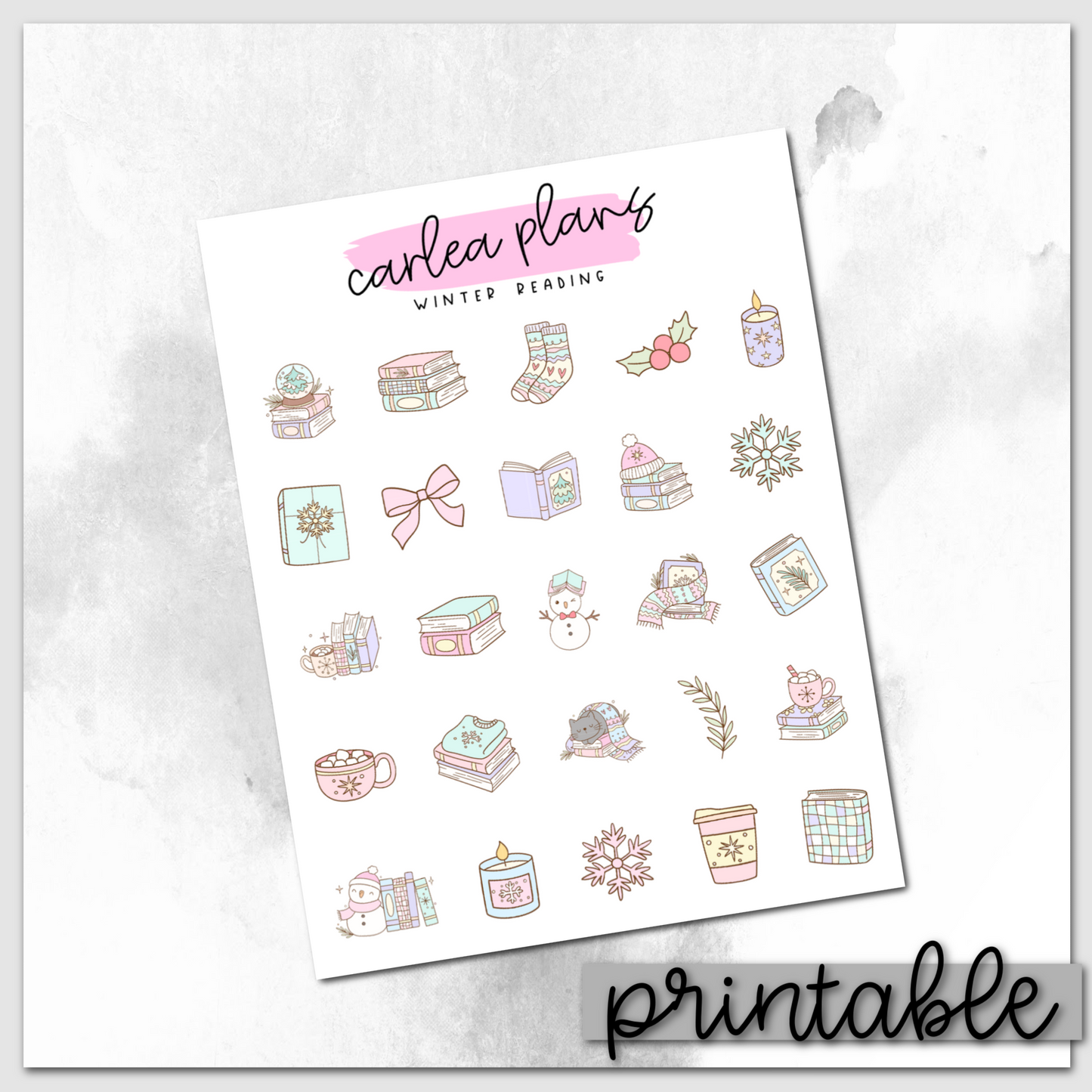 Winter Reading Deco | Printable Icons
