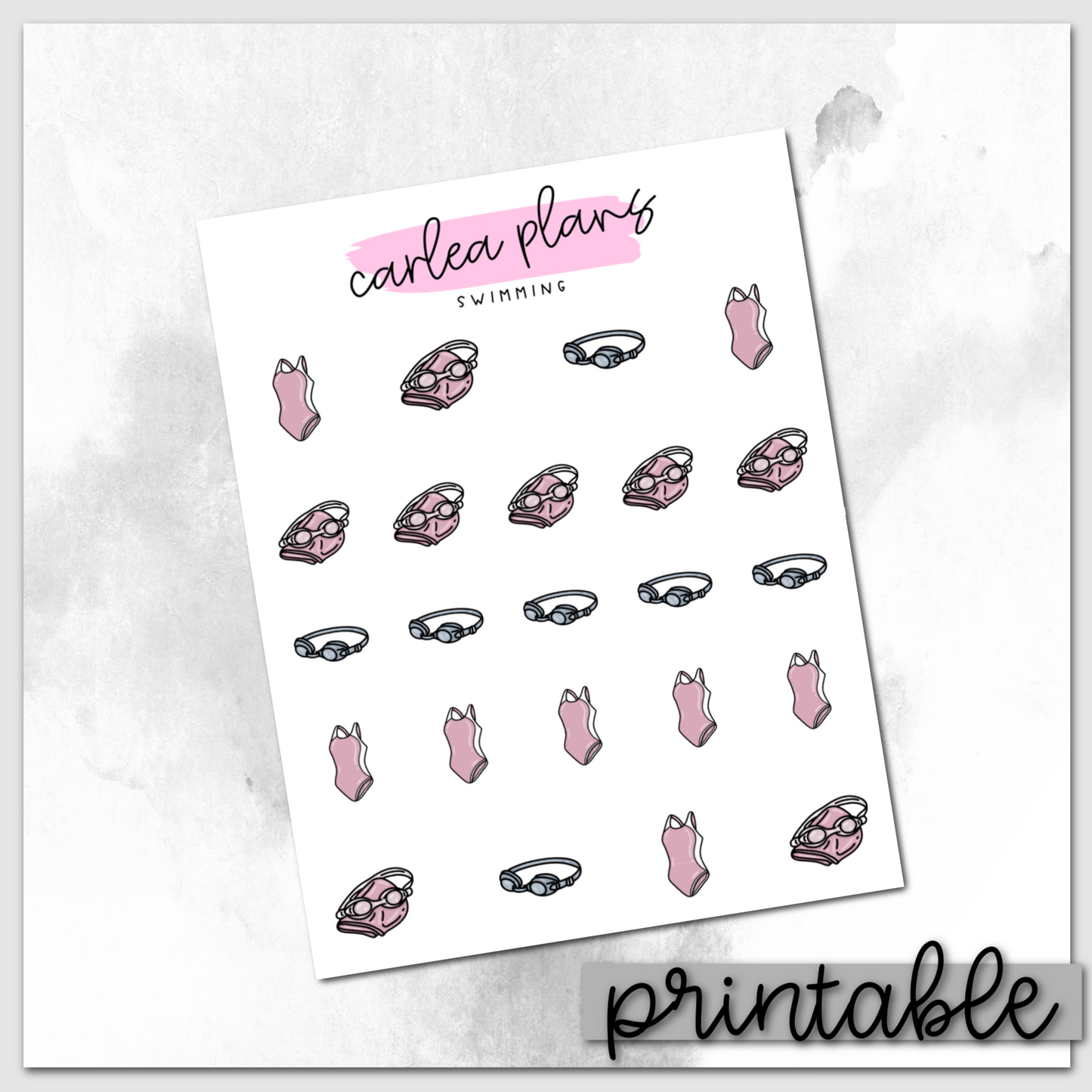 Swimming Sampler | Printable Icons