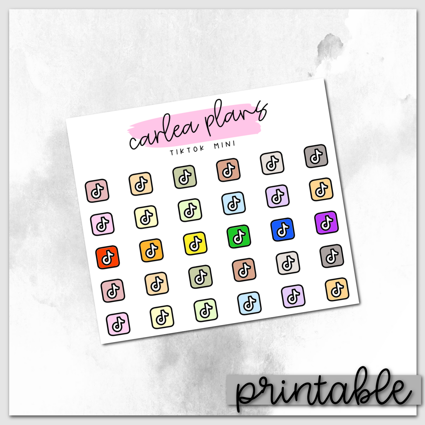 TikTok Mini Icons | Printable Icons