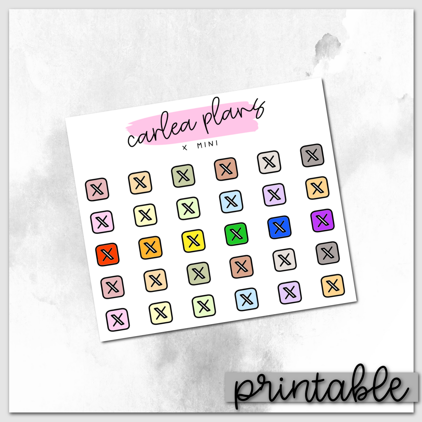 X Mini Icons | Printable Icons