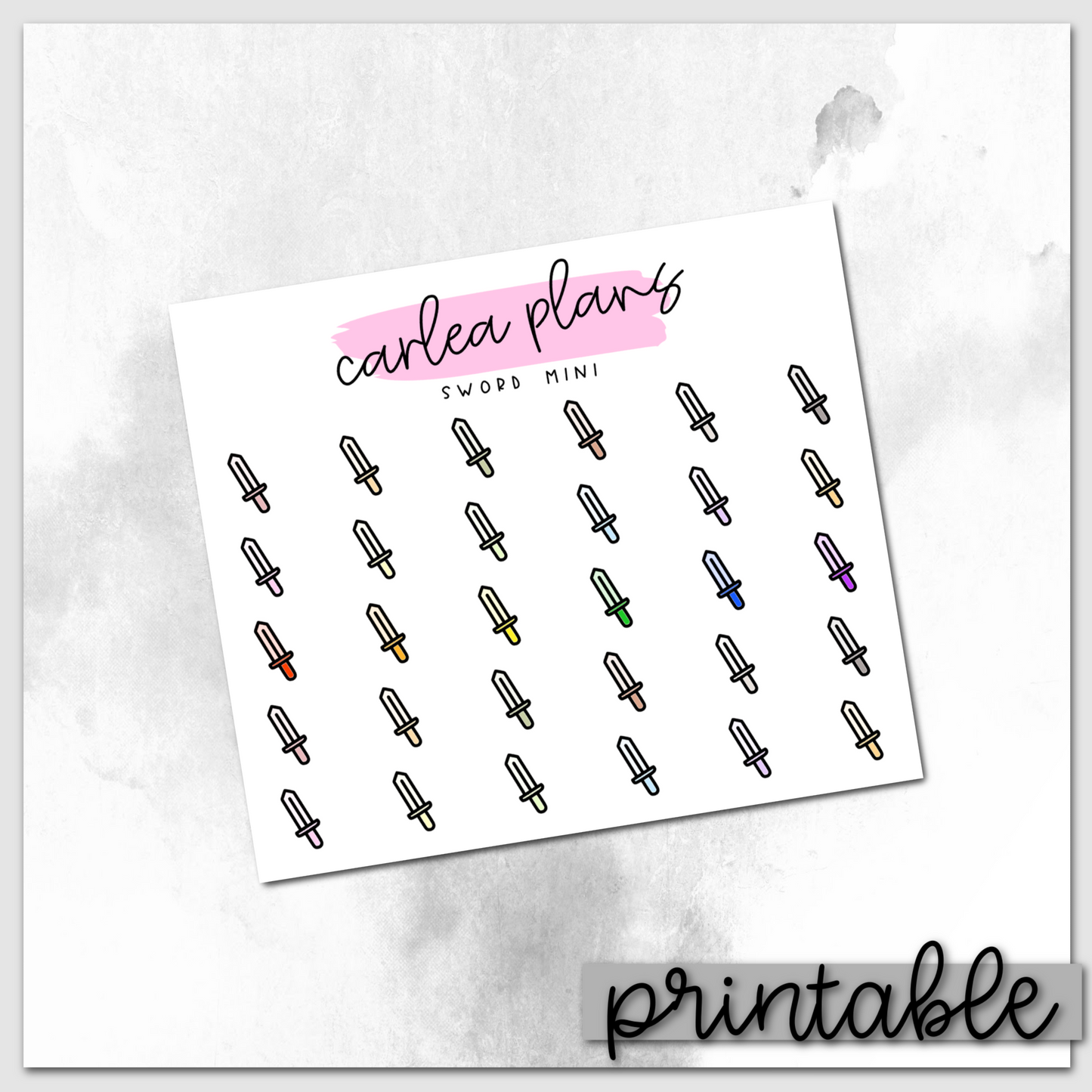 Sword Mini Icons | Printable Icons