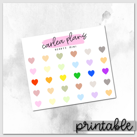 Heart Mini Icons | Printable Icons