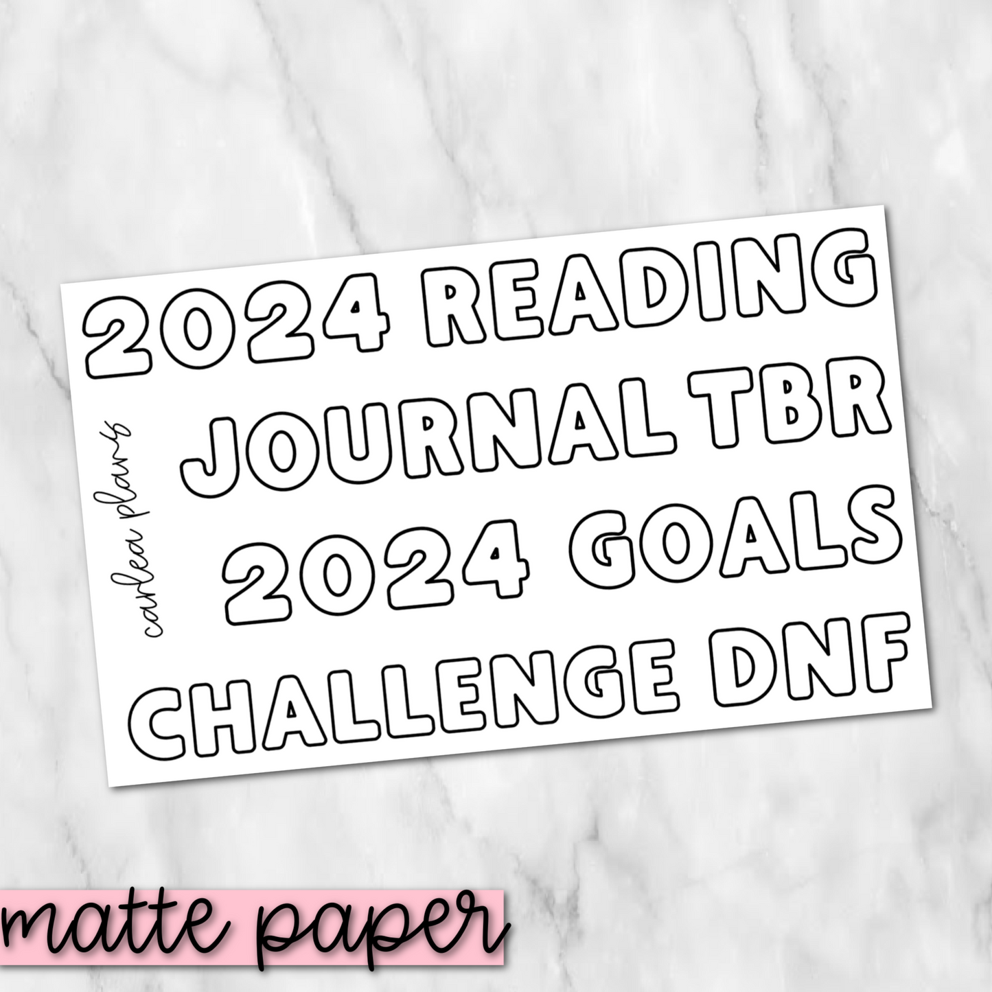 2024 Reading Journal | Matte Paper | Journaling Stickers