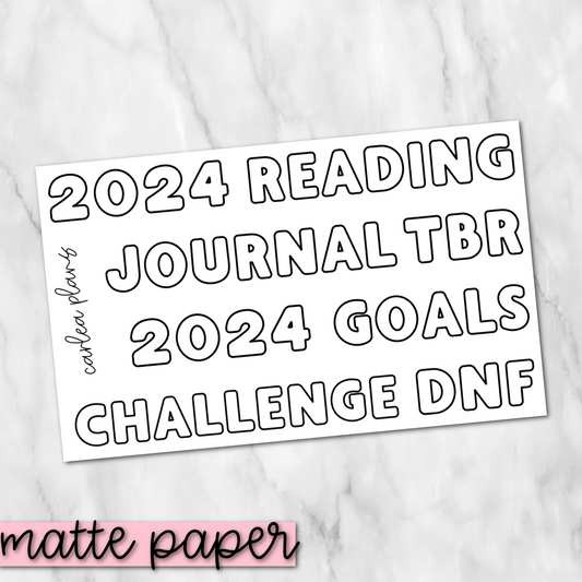 2024 Reading Journal | Matte Paper | Journaling Stickers