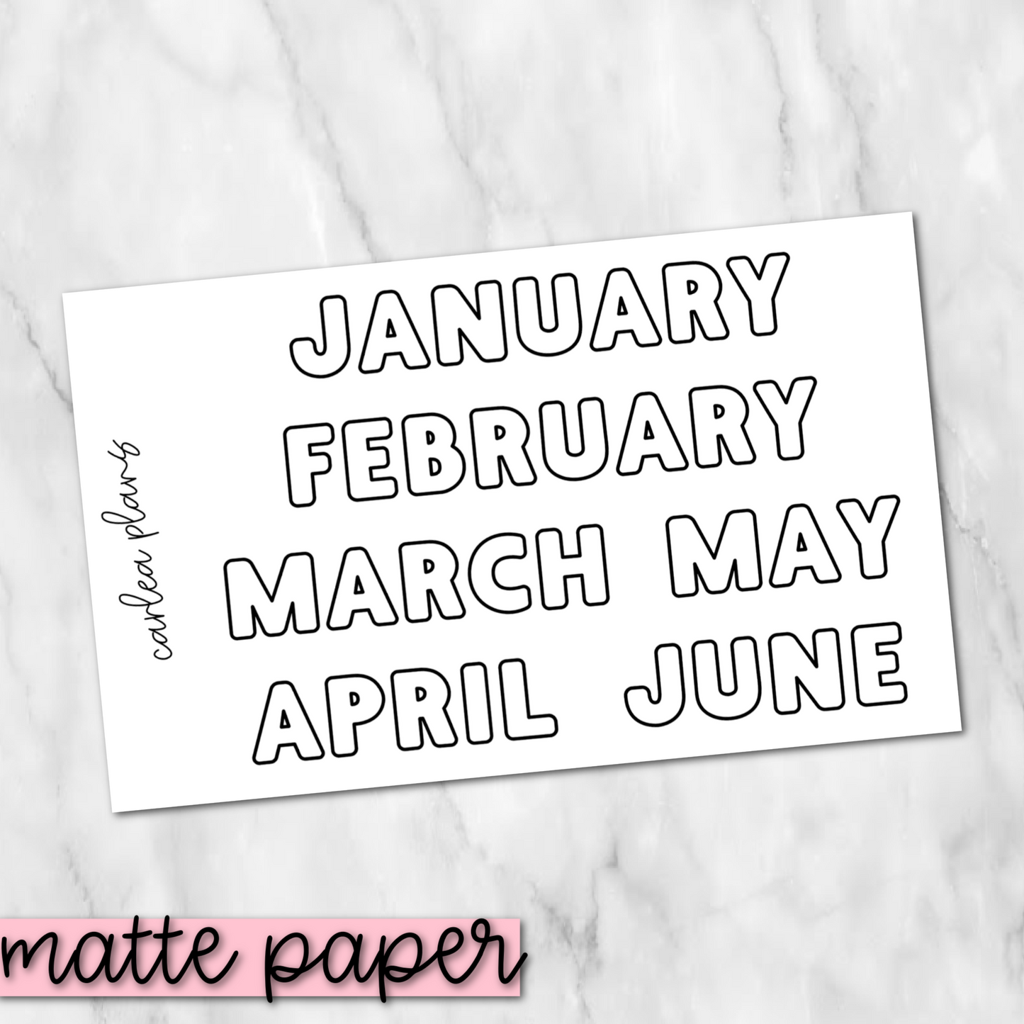 January - June Months | Matte Paper | Journaling Stickers