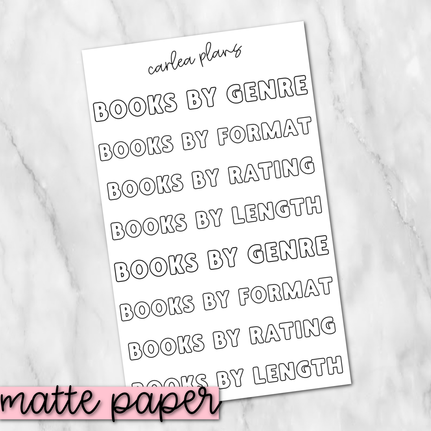 Books By Tracker | Matte Paper | Journaling Stickers