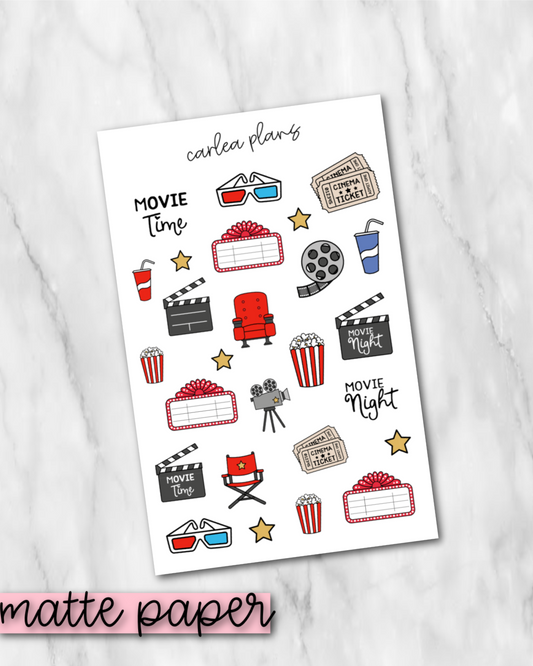 Movie Time Deco | Matte Paper | Journaling Stickers