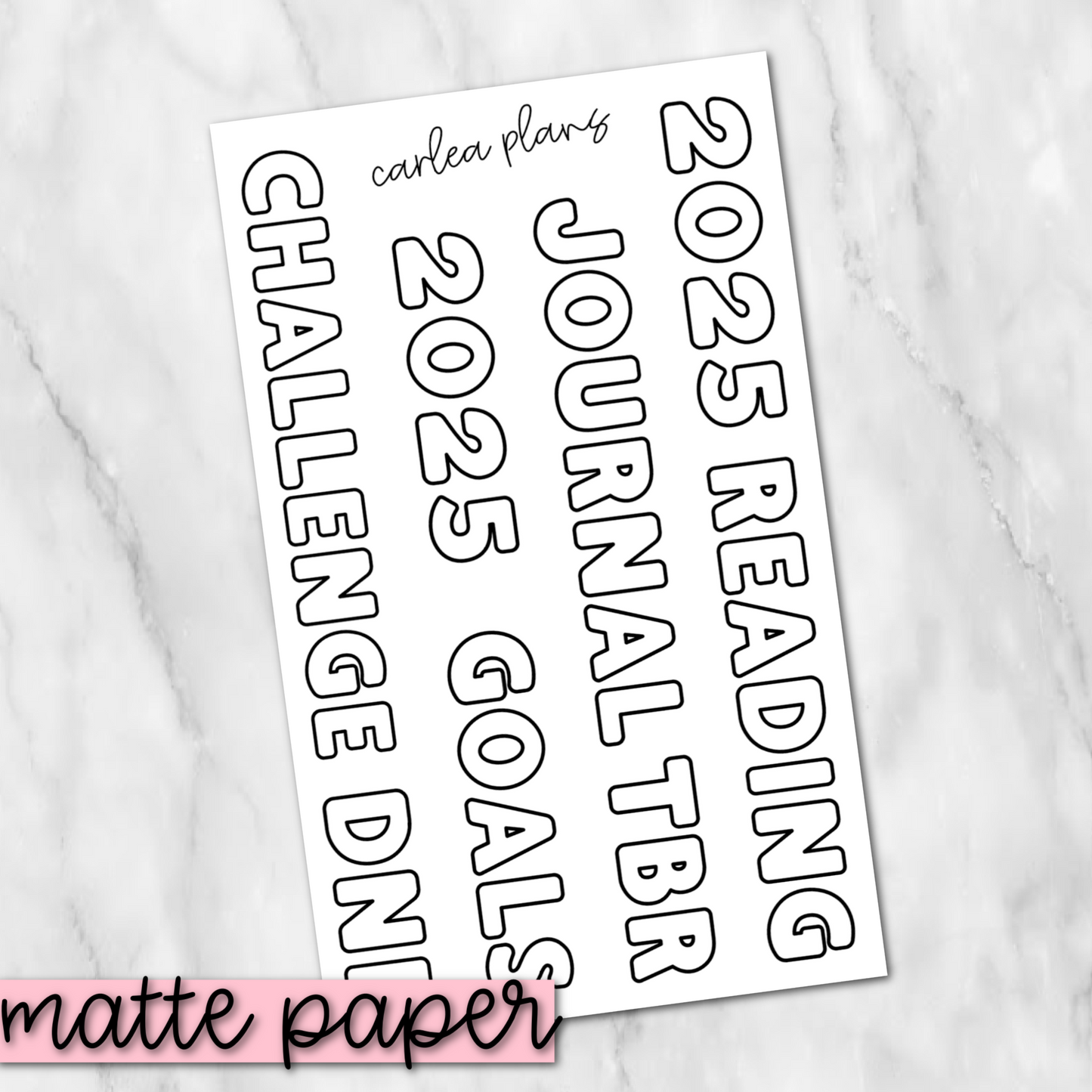 2025 Reading Journal | Matte Paper | Journaling Stickers