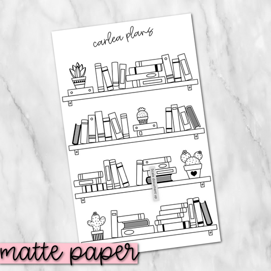 Bookshelf Tracker v1 | Matte Paper | Journaling Stickers