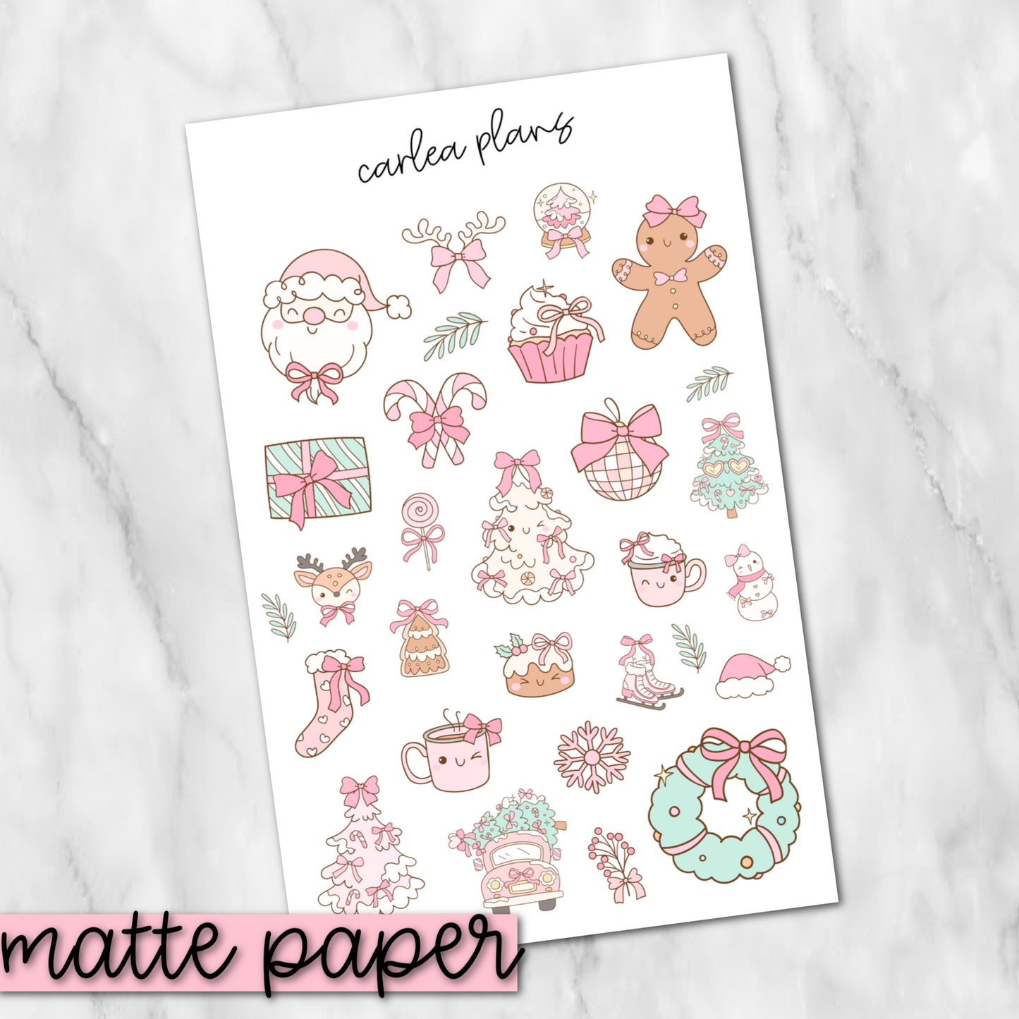 Girly Christmas Deco | Matte Paper | Journaling Stickers