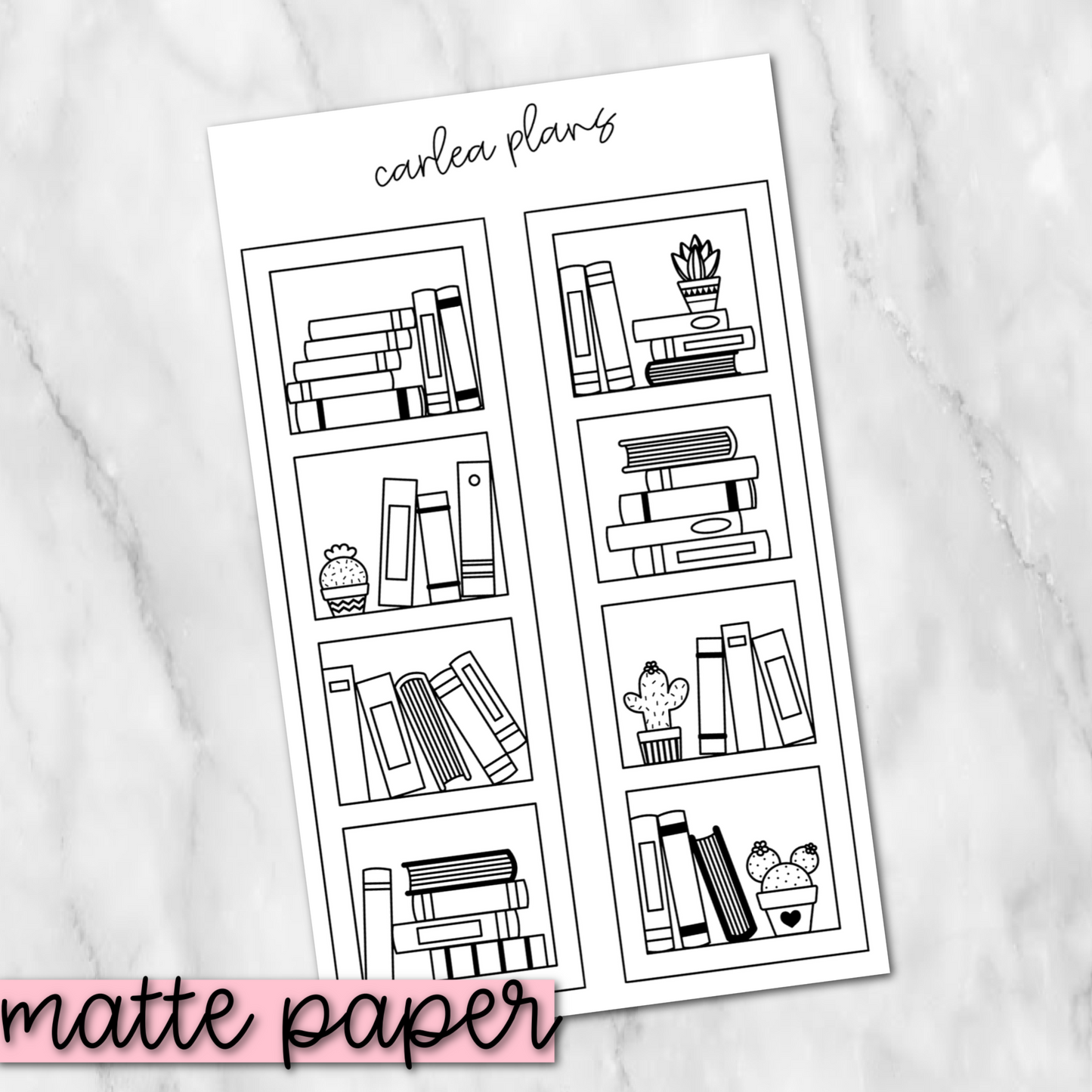 Bookshelf Tracker v2 | Matte Paper | Journaling Stickers