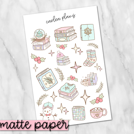 Winter Reading Deco | Matte Paper | Journaling Stickers