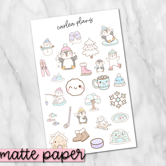 Snow Day Deco | Matte Paper | Journaling Stickers