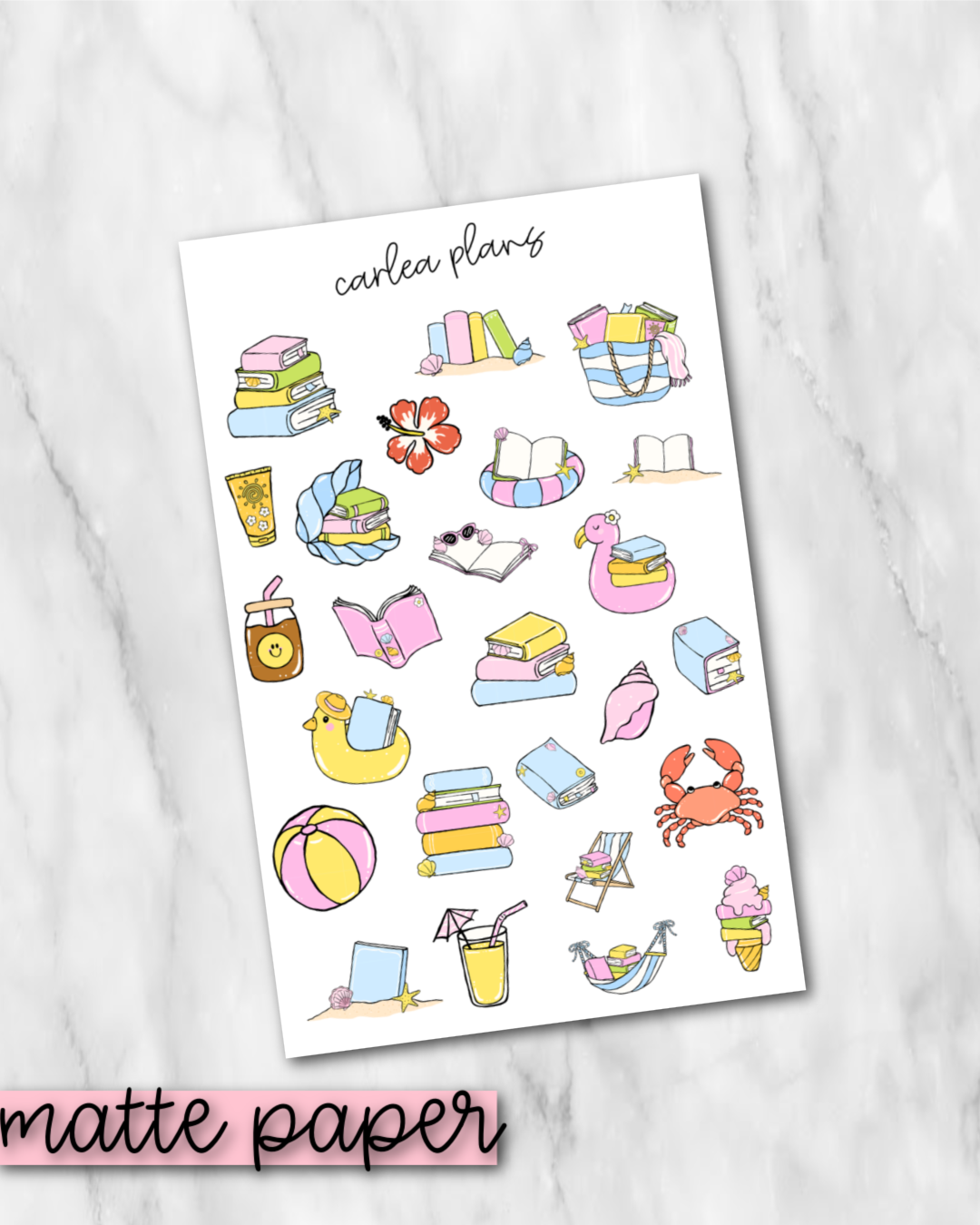 Summer Reading Deco | Matte Paper | Journaling Stickers