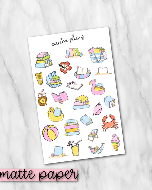 Summer Reading Deco | Matte Paper | Journaling Stickers