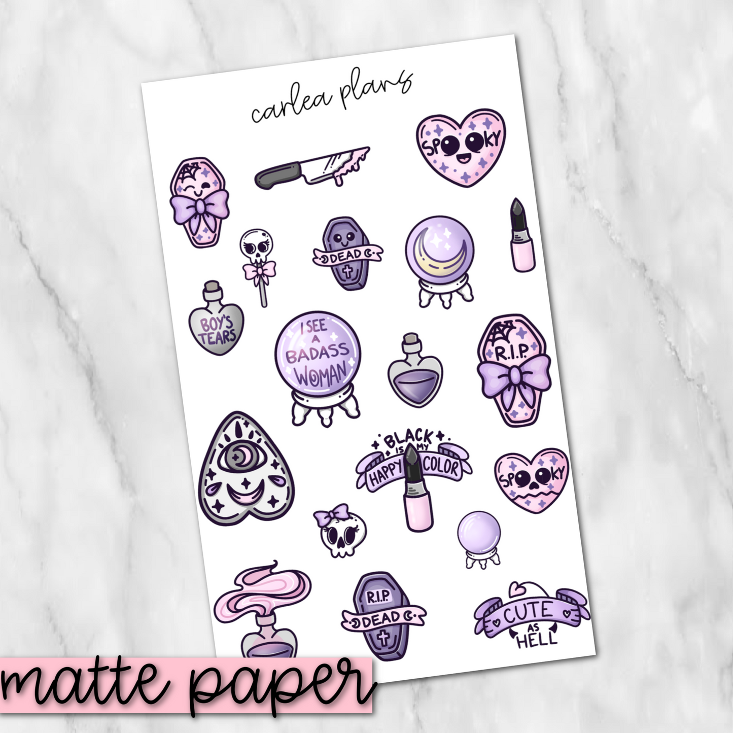 Spooky Kawaii Deco | Matte Paper | Journaling Stickers