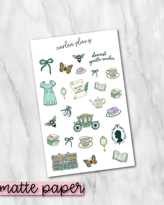 Gentle Reader Deco | Matte Paper | Journaling Stickers