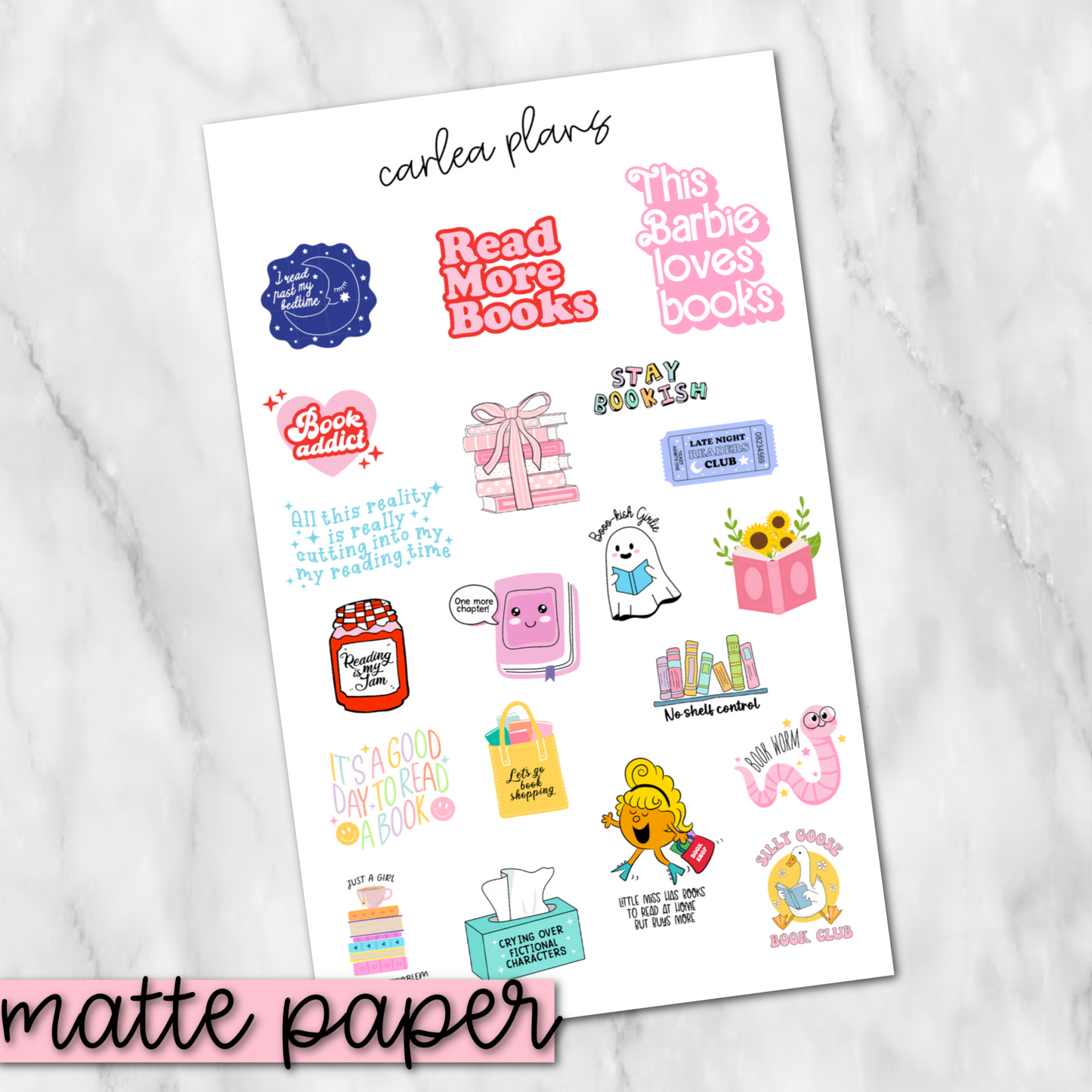 Bookish 1 Deco | Matte Paper | Journaling Stickers