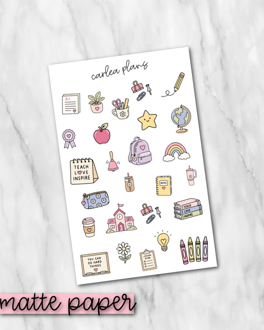 Cute Classroom Deco | Matte Paper | Journaling Stickers