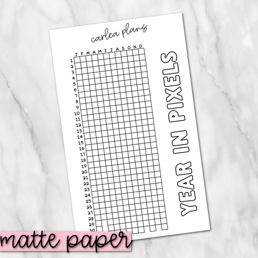 Year in Pixels | Matte Paper | Journaling Stickers