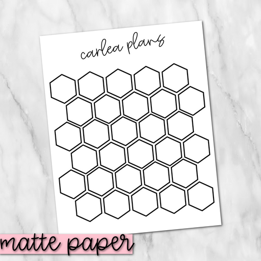 Hexagon Cluster | Matte Paper | Journaling Stickers