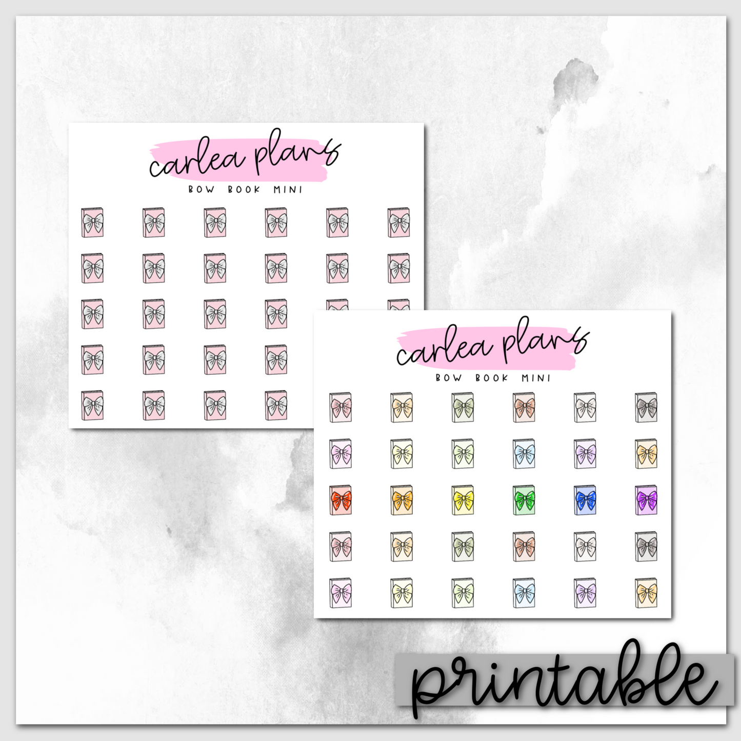 Bow Book Mini Icons | Printable Characters