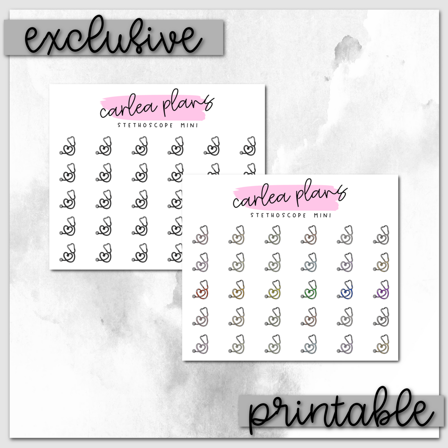 Stethoscope Mini Icons | Printable Icons